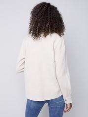 Solid Gutsy Knit Shirt Jacket With Chest Pockets