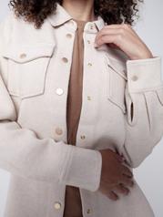 Solid Gutsy Knit Shirt Jacket With Chest Pockets