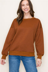 Textured Knit Crew Neck - Copper