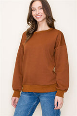 Textured Knit Crew Neck - Copper