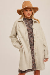 Button Down Longline Shacket Coat