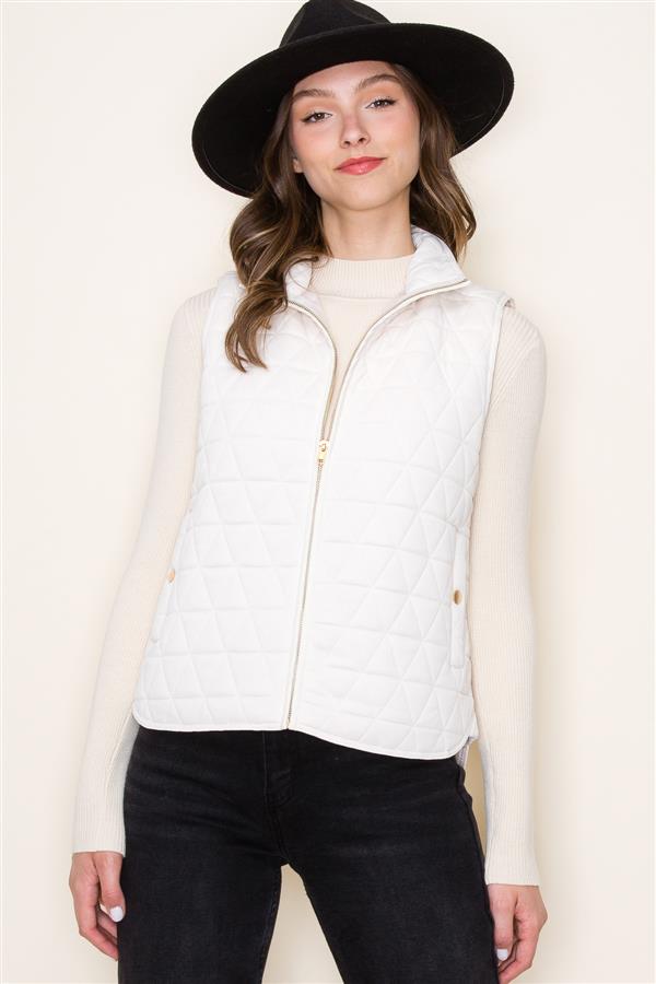 Quilted Solid Padding Vest
