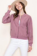 Solid Bomber Jacket - Mauve