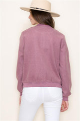 Solid Bomber Jacket - Mauve