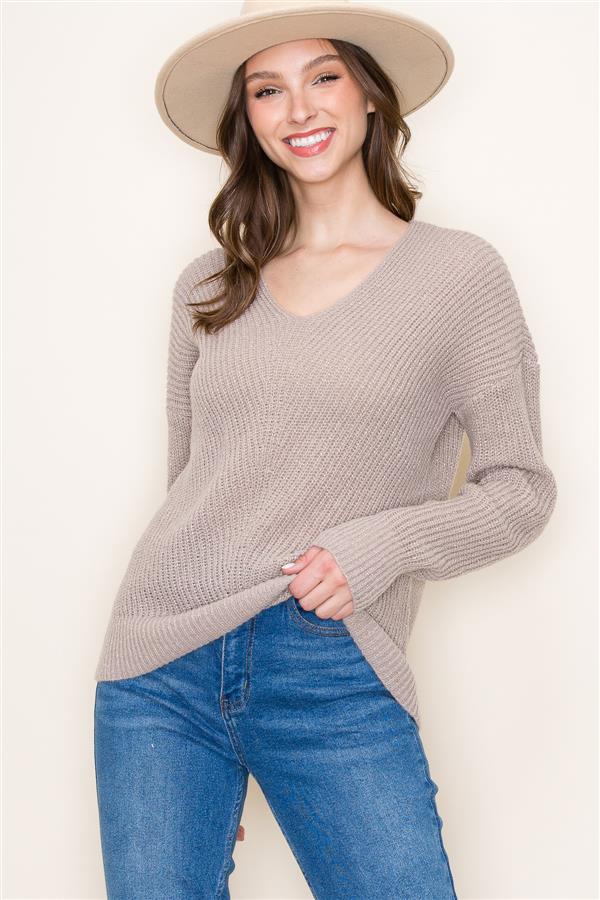 Light Weight V Neck Pullover Sweater