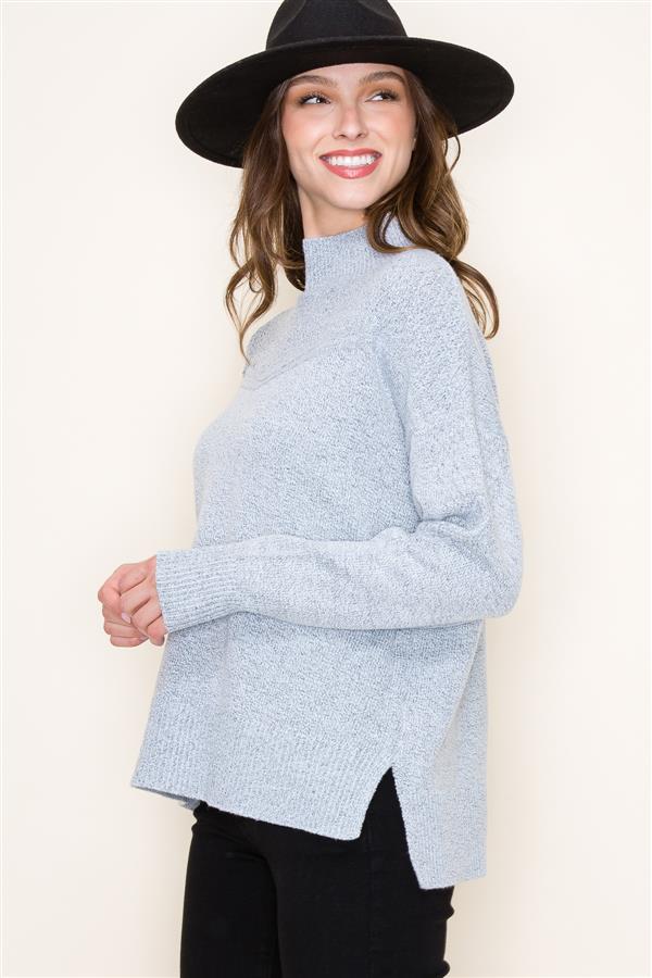 Texture Blocked Pullover Sweater