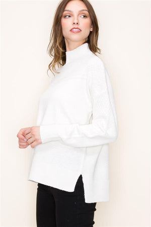 Texture Blocked Pullover Sweater