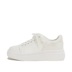 Ella White Platform Sneakers