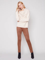 Fringed Cowl Neck Sweater