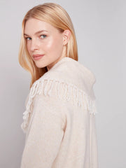 Fringed Cowl Neck Sweater