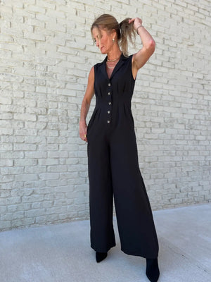 Black Jumpsuit with detail buttons