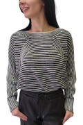 Knit Round Neck B/W Sweater