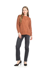V Cable Knit Sweater