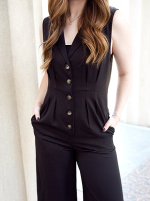 Black Jumpsuit with detail buttons