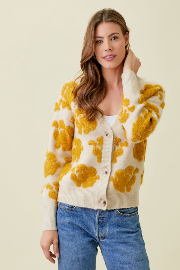 Floral Button-Down Cardigan