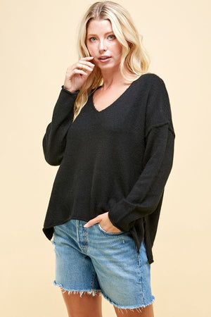 Soft V Neck Knit Sweater