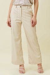 Piping Faux Leather Trousers