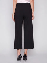 Pants with side zipper and wide leg