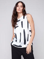 Sleeves Top With Rib Crewneck