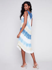 Tie Dye Sleeveless Flare Rayon Dress