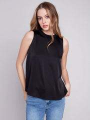 Sleeves Top With Rib Crewneck