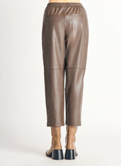 Straight Hem Faux Leather Jogger