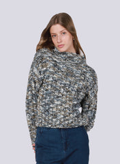 Multicolored Textured Knit Sweater