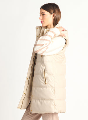 Faux Leather Puffer Vest