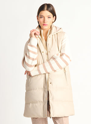 Faux Leather Puffer Vest